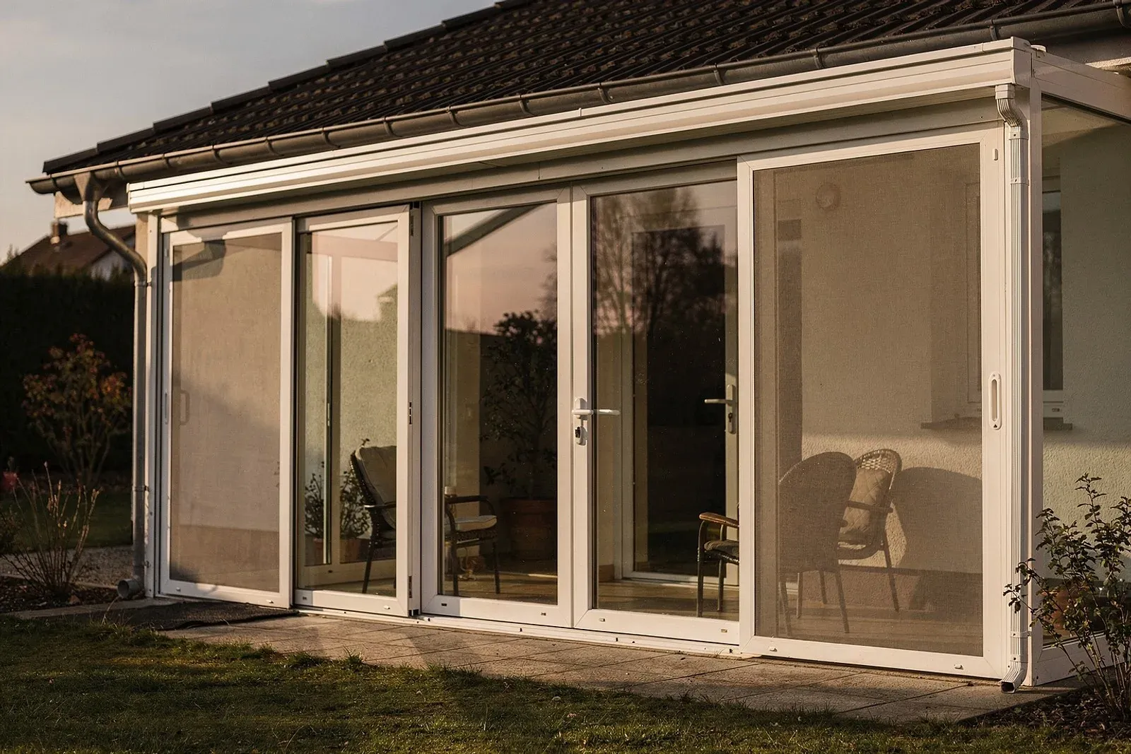 Aluminiumprofil mit Schiebetür an einem Wintergarten in Gütersloh